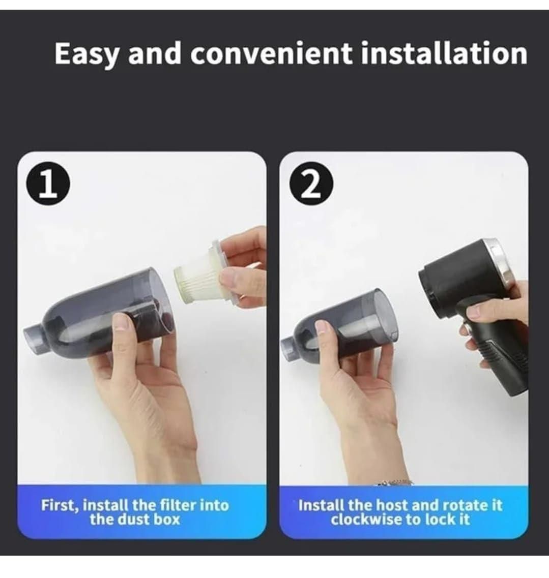 2-in-1 Portable Vacuum Suction Cleaner & Wireless Air Duster